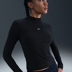 Nike Black Long-Sleeve Mock Neck Sports Chill Knit Top